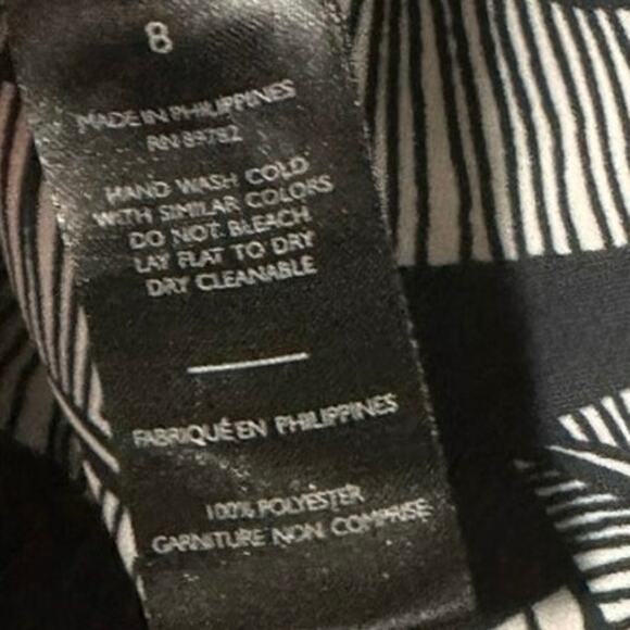 Natori Leaves Of Paradise Wrap Dress Womens 8 Navy & White - Picture 8 of 10